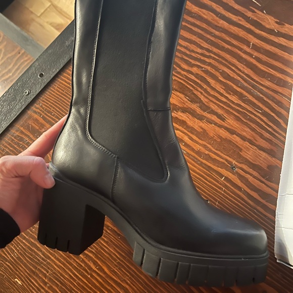 L’intervalle boots Vienne cuir noir size 39 taille 8- black leather boots winter - Picture 3 of 7